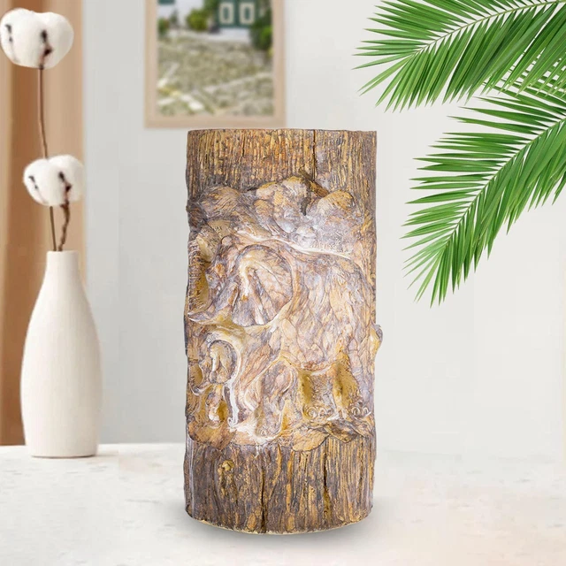 Elephant Statue Resin Elephant Woodcut Decoration for Bookshelf Bar Entrance