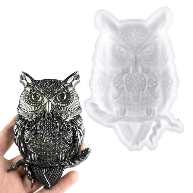 Silicone Owl DIY Craft Mold Half Stereo Owl Wall Art Silicone Epoxy Resin Mold