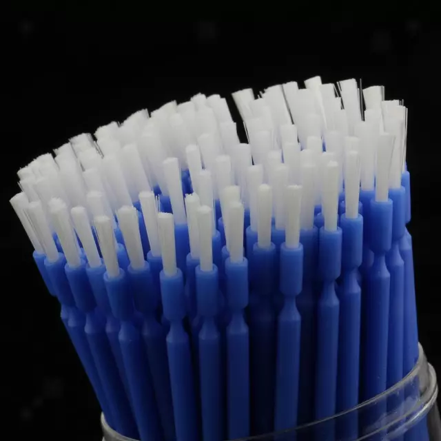 100 pièces/pack brosse dentaire jetable à extrémité unique micro applicateur bleu pliable