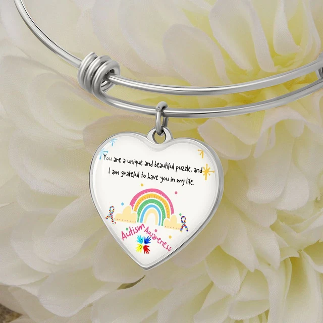 Autism Awareness Heart Bangle