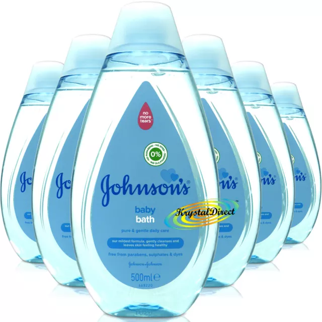 6x Johnsons Baby Bath 500ml pH Balanced Gentle Daily Care For Delicate Skin