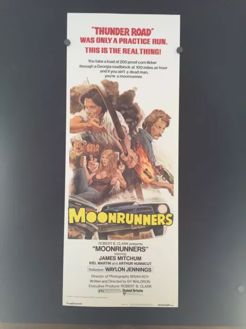 ORIGINAL 1974 MOONRUNNERS Insert Movie Poster 14 x 36 JAMES MITCHUM