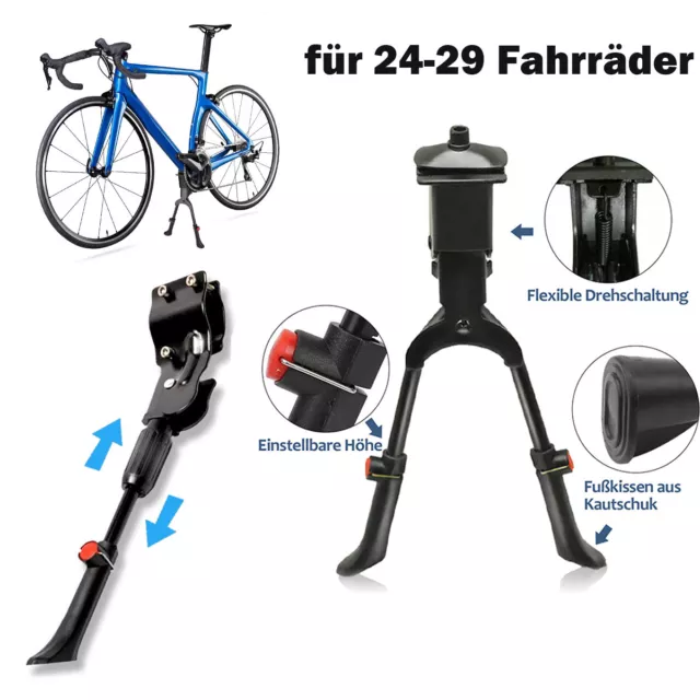 Seitenständer Fahrradständer Fahrrad Ständer 24 26 27 28 29 Zoll Doppel E-Bike