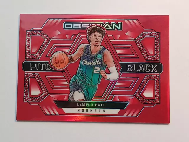 2021 Lamelo Ball Obsidian Pitch Black Red Flood Sp Grade Ready