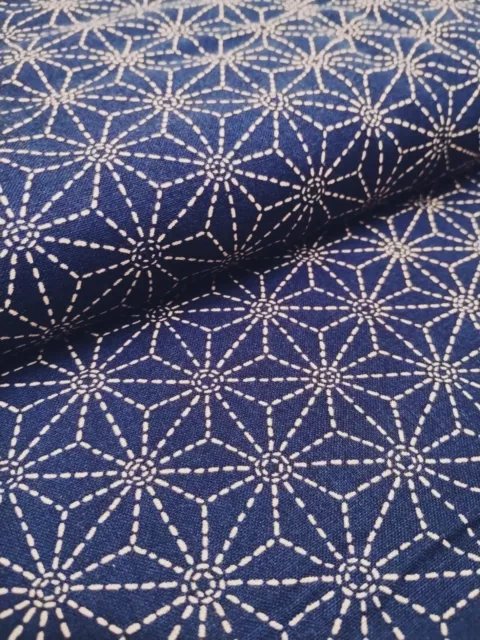 Japanese Traditional Indigo Sashiko Kimono Cotton Fabric for Dress and Quilting