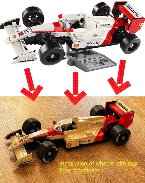 LEGO MCLAREN MP4/4 SENNA (10330) -BIGGER F1 WHEELS WITH GOODYEAR labels | F1