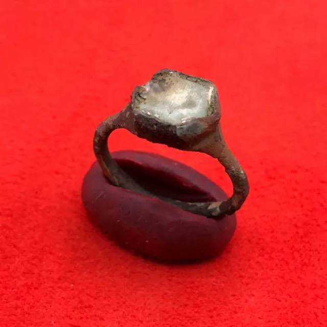 Antique Bronze Ring Artifact With Stone Beautiful Ancient Middle Ages Ring Old