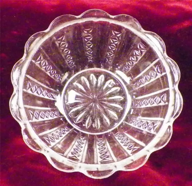 Antique Brilliant Berry Sauce Bowl Jenkins 209 Early American Pressed Glass EAPG