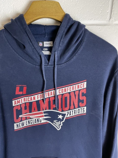 Felpa con cappuccio NFL New England Patriots da uomo grande blu football americano USA 3