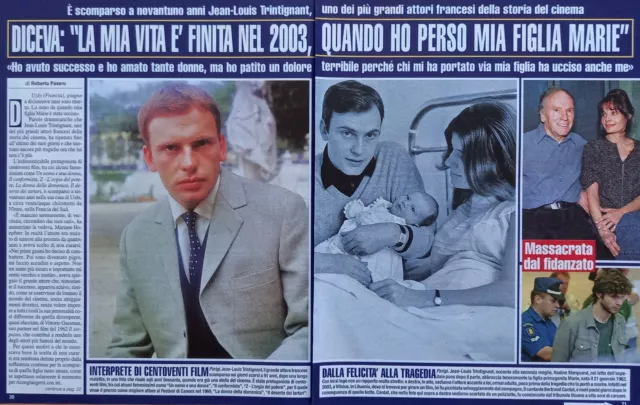 Italian Clipping Ritaglio 2022 JEAN LOUIS TRINTIGNANT la mia vita è 4 PAGINE