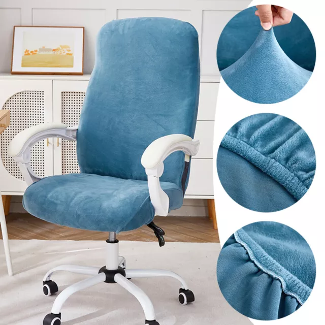 Velvet Office Chair Cover Computer Chair Covers Desk Seat Slipcovers for Gaming