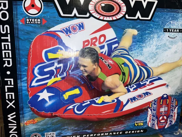 WOW Water Sports Pro Steer Flex Wing Inflatable Towable Tube 1-2 Riders New