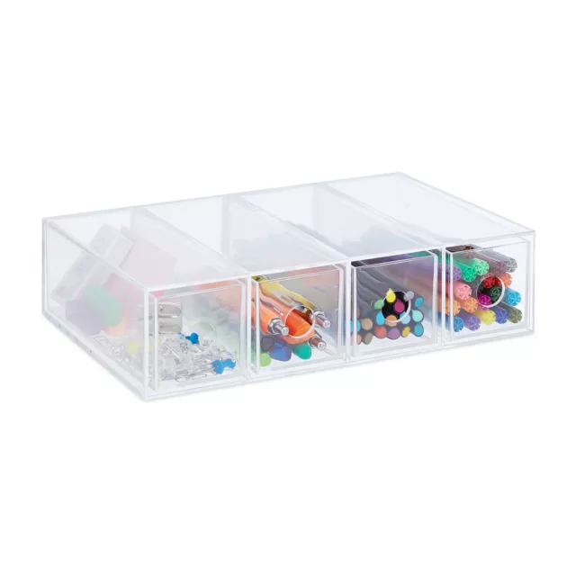 Boîte rangement transparente Boîte tiroir Organisateur bureau maquillage