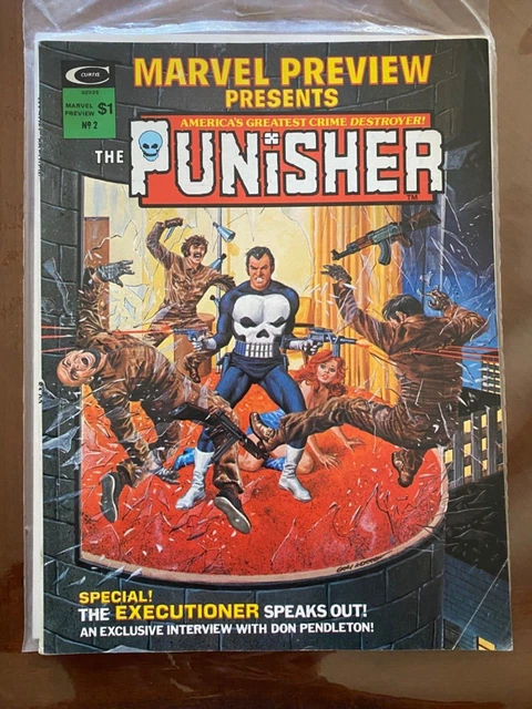 MARVEL PREVIEW #2 1975 FN/VF 1ST ORIGIN Of The PUNISHER - 1ST DOMINIC FORTUNE