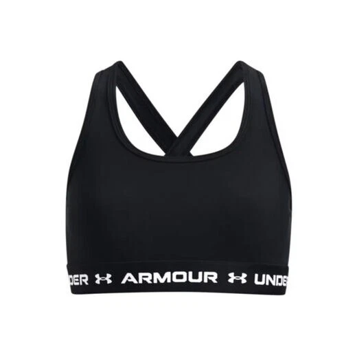 Under Armour HeatGear Armour Crossback Bambine SPORTS Top Reggiseno Nero