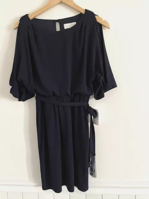 Jessica Simpson Blouson Navy Dress with belt Size XS - Small New with tag tx