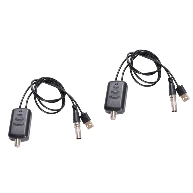 2 PCS Amplificateur D'antenne Intérieur De Signal Télévision Extérieur
