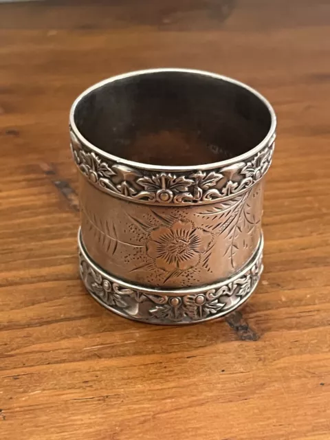 Antique Sterling Silver 19th Century Napkin Ring Heavy 1.5 oz