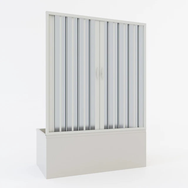 Mampara De Bañera Plegable Pvc Blanco H 150 150 Cm Apertura Central Reducible