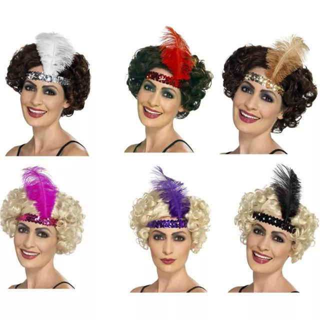 Mujer Felices 20's Flapper Pluma Gatsby Diadema Accesorio de Disfraz