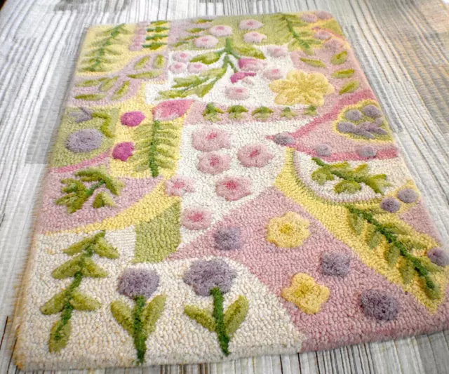 KAS Princess Dreams Hand-Tufted Loop & Pile 2x3 Ivory/Pink/Green 100% Wool Rug