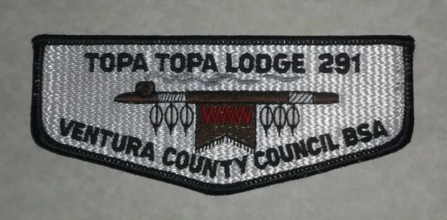 Topa Topa Lodge Oa 291 Bsa Ventura County Council Peace Pipe Flap Mint!!