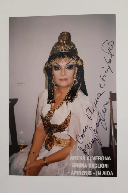 Bruna Baglioni mezzosoprano Foto Autografo con dedica- Amneris  -Arena di Verona