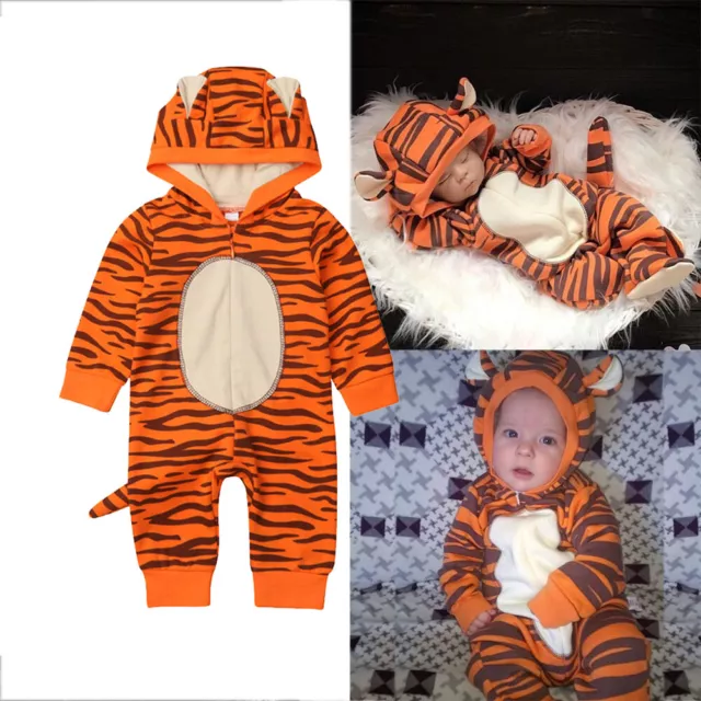 Felpe con cappuccio neonato bambino tigre con cappuccio tuta divertente tuta vestiti