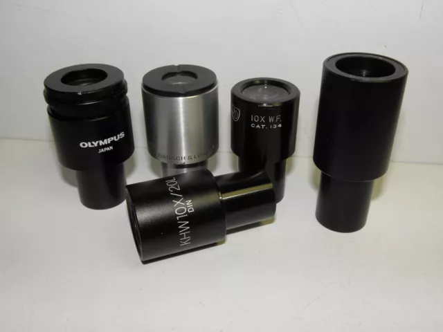 Lot de 5 microscopes oculaires Olympus/Bausch & Lomb/optique américaine