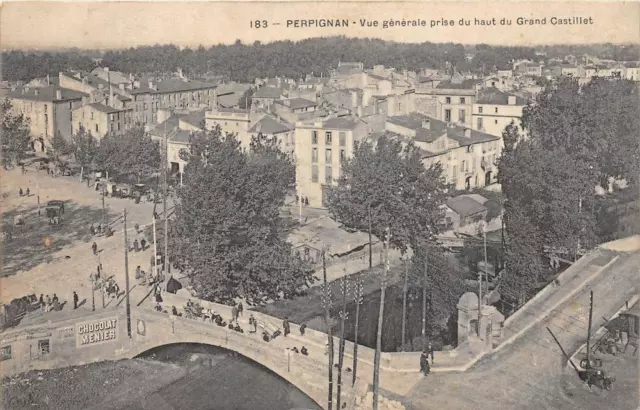 Cpa 66 Perpignan Vue Generale Prise Du Haut Du Grand Castillet