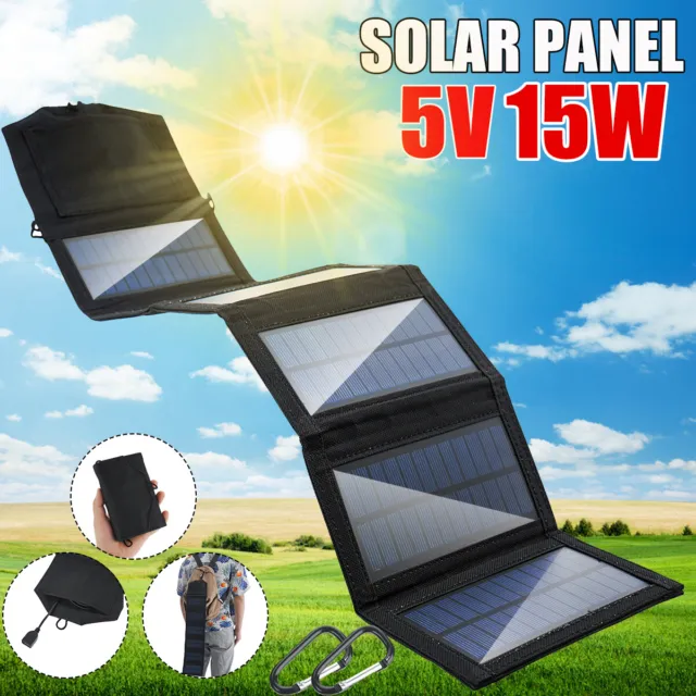 ELECAENTA 30W PD18W Caricatore Solare Portatile 3 Porte USB Pannello  Fotovoltaico Pieghevole ETFE Impermeabile con Tipo C QC3.0 per Cellulare  Tablet
