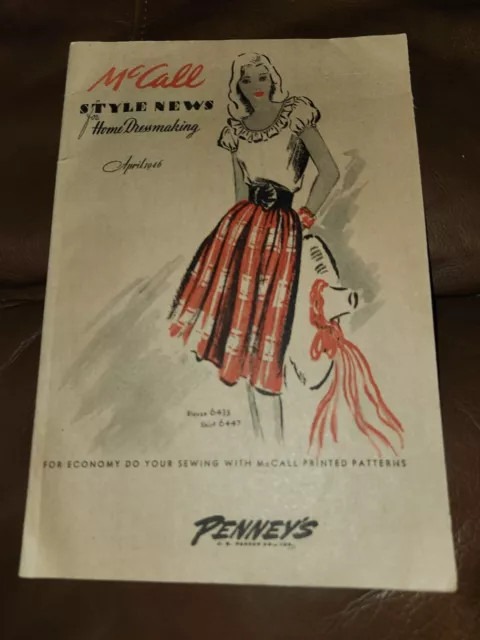 Vintage McCall Style News April 1946  Vintage Booklet Home Dressmaking