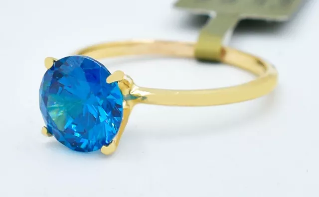 GENUINE 3.44 CTS LONDON BLUE TOPAZ RING 10k YELLOW GOLD - Free ...