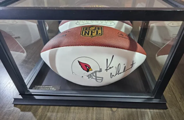 Signed Autograph NFL Football - Ken Whisenhunt Coach AZ Cardinal in Display Case
