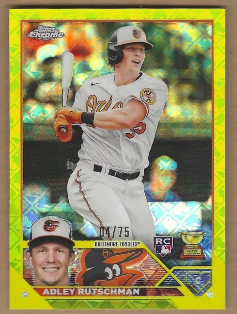 Adley Rutschman 2023 Topps Chrome Logofractor Yellow Refractor #1 SN# 04/75