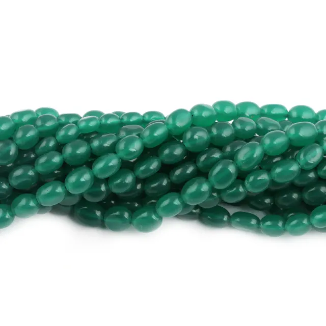Green Quartz Oval Smooth Hydro Jewelry making Loose Spacer Beads 5x7mm 12 Inch