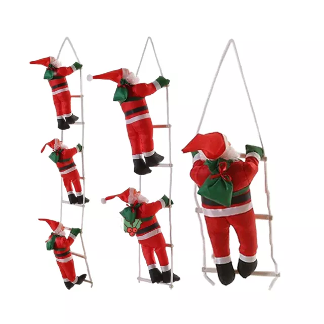 Santa Claus Climbing Ladder Fun Holiday Santa Claus Climbing Figure Doll 2
