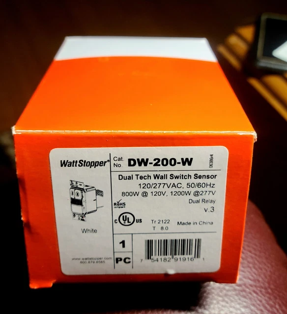 LEGRAND WATTSTOPPER DW200W Dual Tech PIR Wall Switch Occupancy Sensor