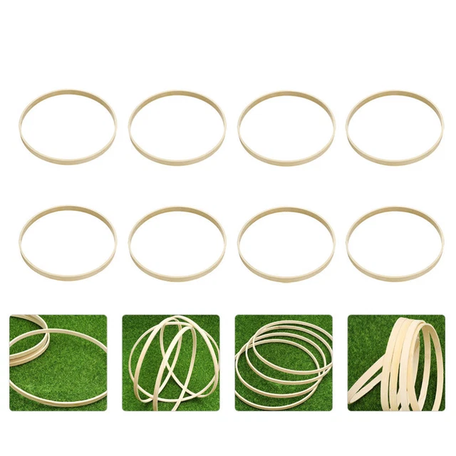 8 piezas Anillos artesanales de madera floral corona macrame para hazlo tú mismo receptor de sueños corona de boda