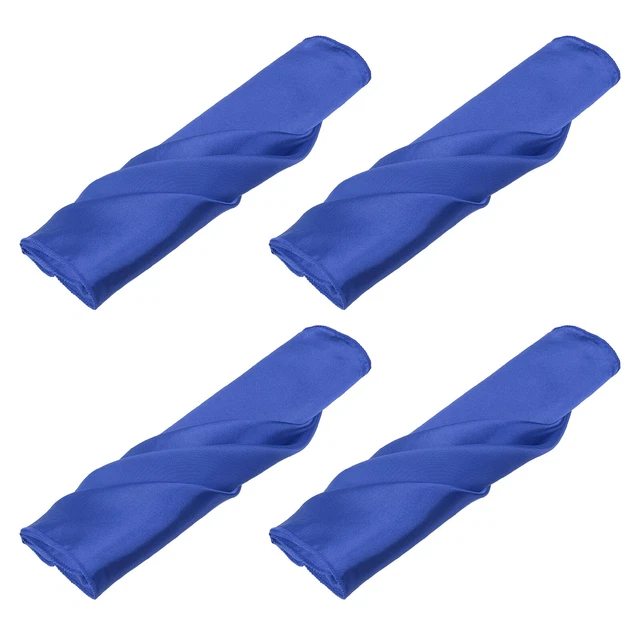 12pcs Blue Satin Table Napkins Polyester Square Bright Table Napkin 20×20 Inch