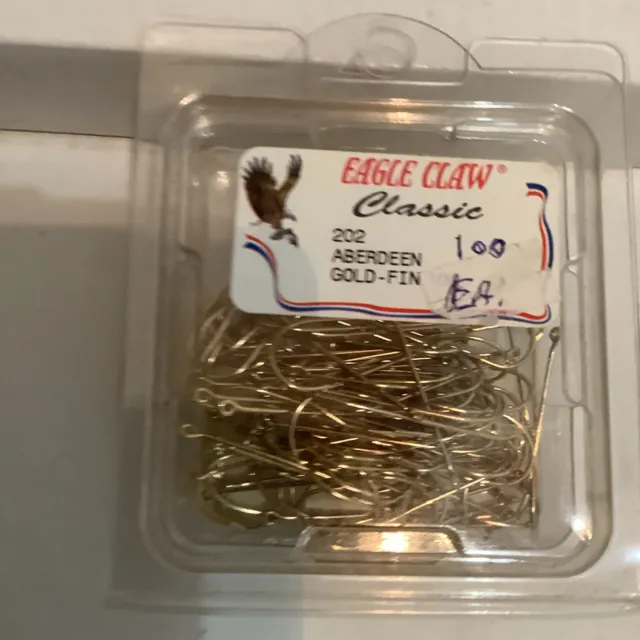 EAGLE CLAW 203FH-1 Size 1 Gold Big Nasty Aberdeen Hooks 50CT