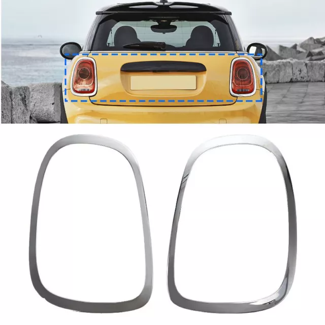 2X Chrome Rear Tail Light Trim Ring Bezels For Mini Cooper S F55 F56 F57 2014-18