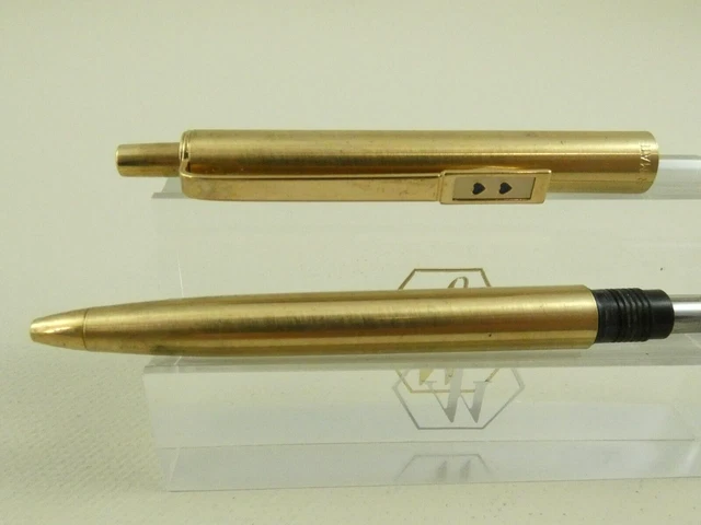 Vintage Papermate USA Powerpoint Gold Ballpoint Pen, GT, Blue Ink   "Nr MINT"