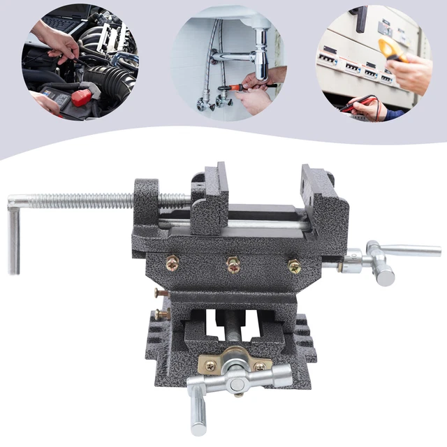 4" Cross Slide Vise Drill Press Metal Milling 2 Way X-Y Heavy Duty Clamp Machine