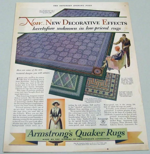 1930 Print Ad Armstrong's Quaker Rugs New Designs Lancaster,PA