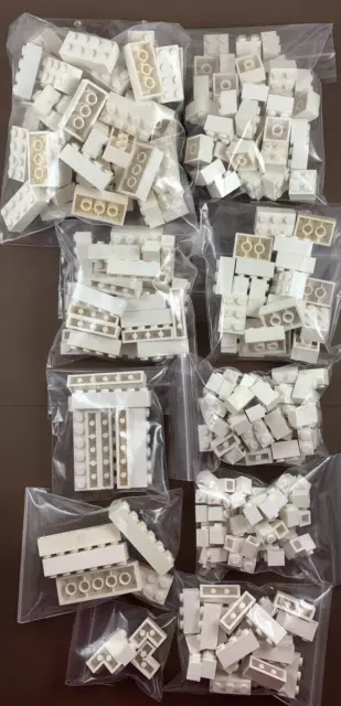 Lego White Bricks SMALL ONLY 2x6 2x4 2x3 2x2 1x6 1x4 1x3 1x2 1x1 304pc Arctic