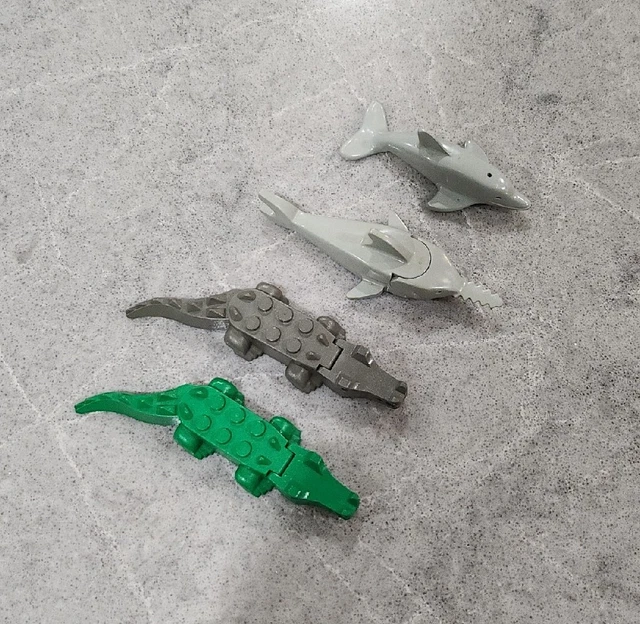 LEGO Animal Lot Minifigure Alligator Saw Shark Crocodile Dolphin