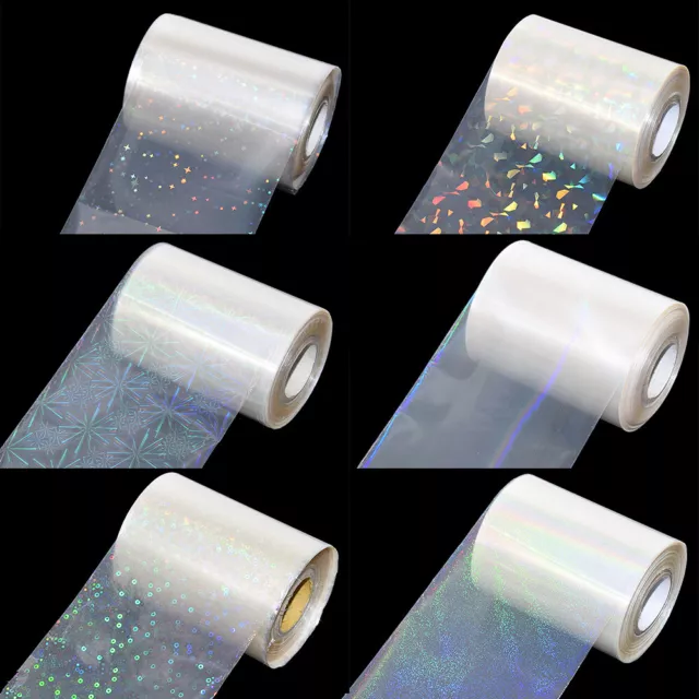 Holographic Nail Foils Wide Clear Laser Transfer Sticker Decal For Manicure