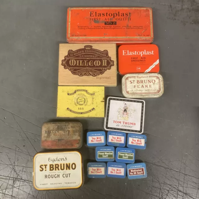 Job Lot Of Cigar, Cigarette, J & H Wilson Snuff Tins, State Express, Tom Thumb