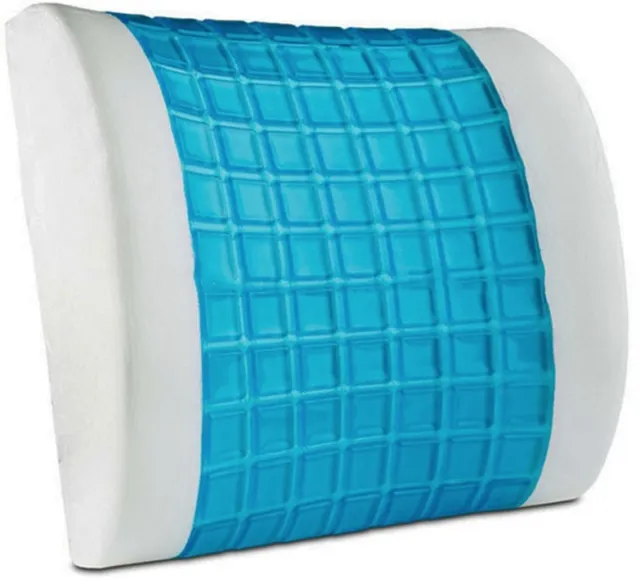 Gel Pillow Lumbar Support Cooling Memory Foam Travel Cushion Back Pain Rest OL2